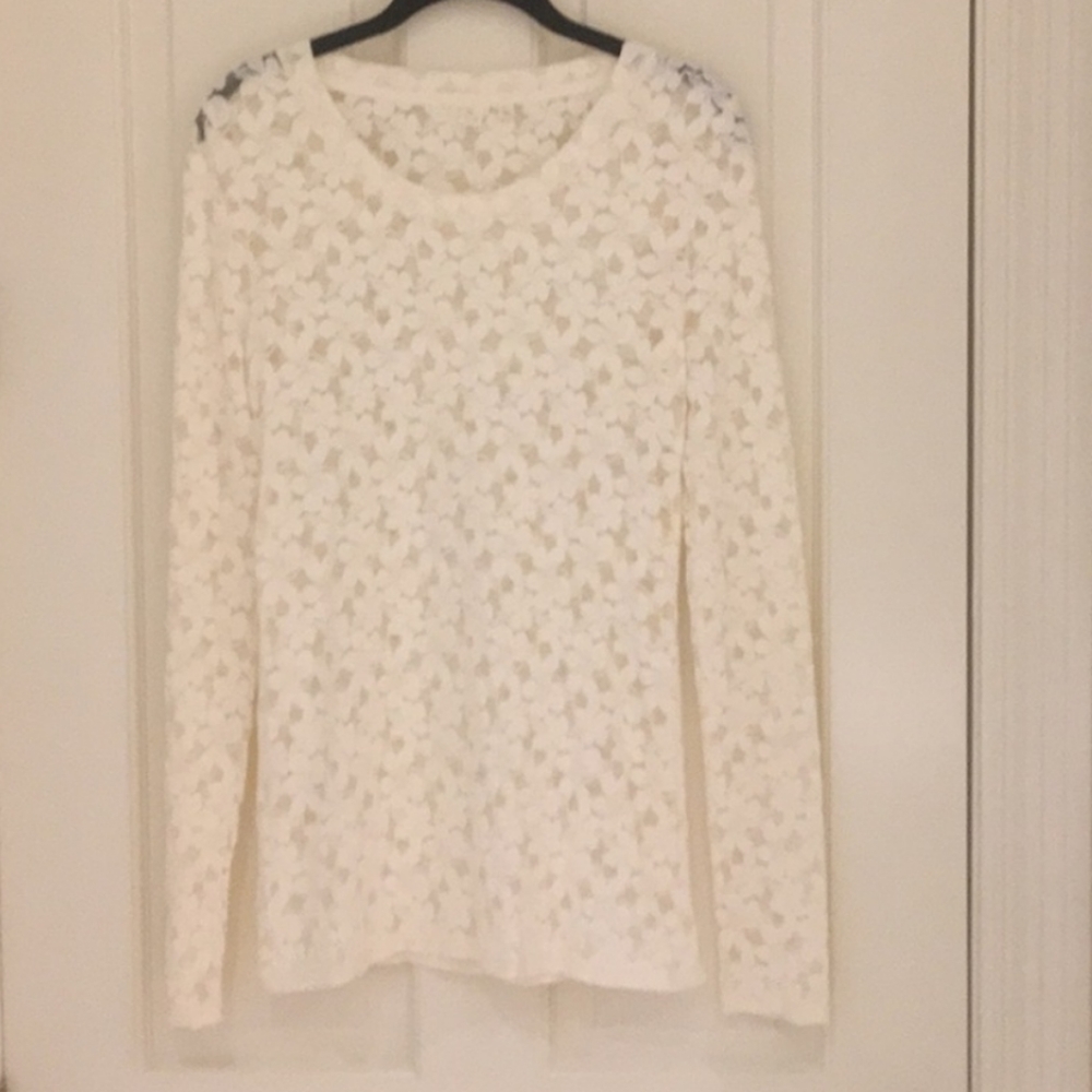 Anthropologie cream lace shirt